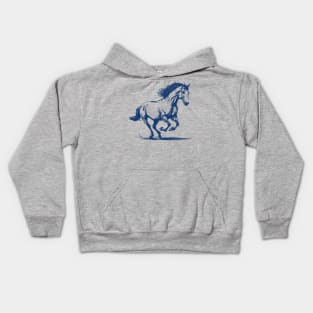 horse trotting Kids Hoodie